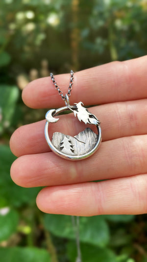 ASTRAL FLIGHT ~ Handmade Sterling Silver Witch Necklace
