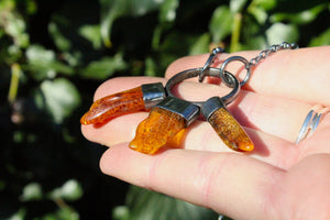 WOLF WOTHER Handmade Sterling Silver Necklace with Natural Amber