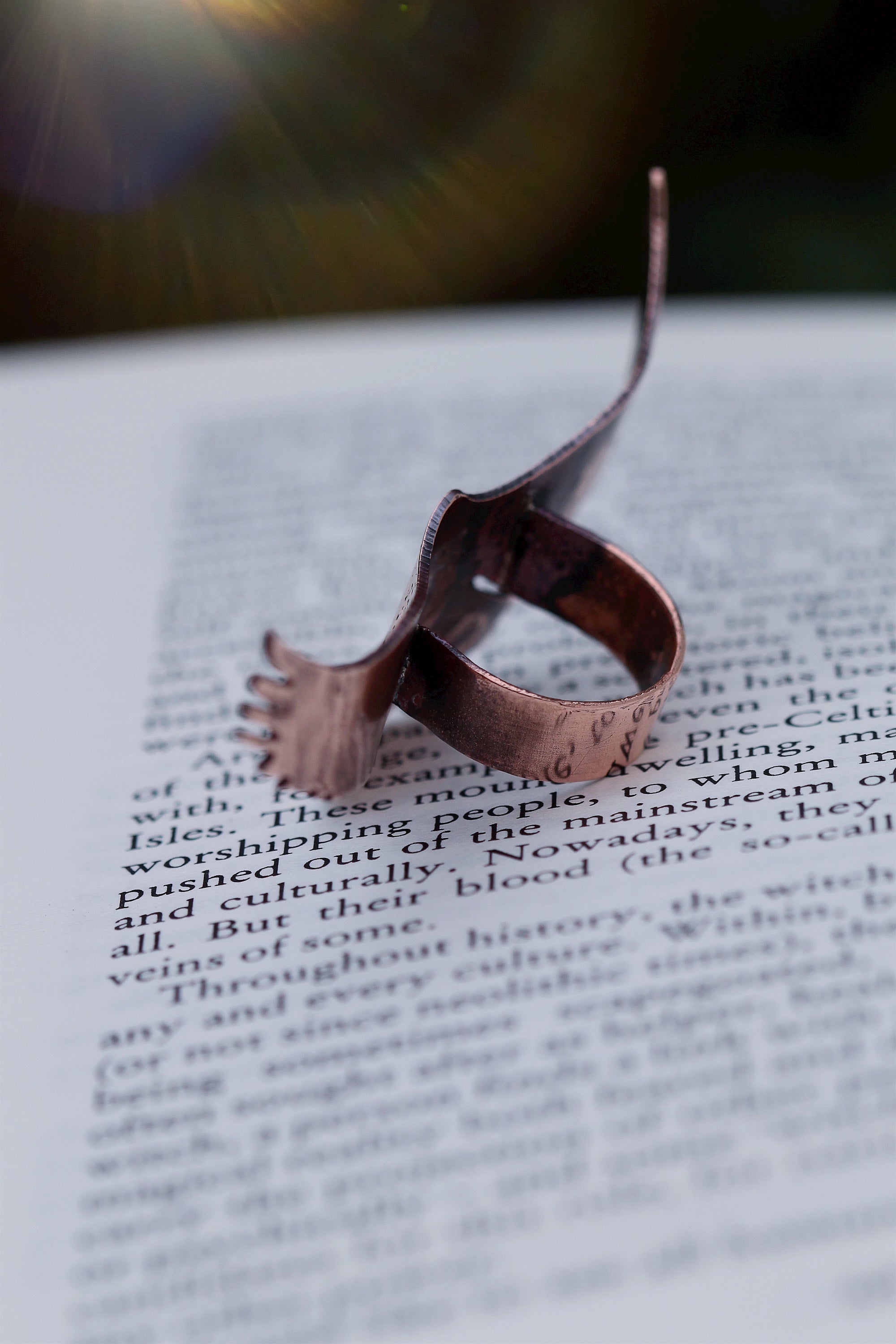 RAVEN Handmade Recycled Copper Reading Ring (Made to Order)