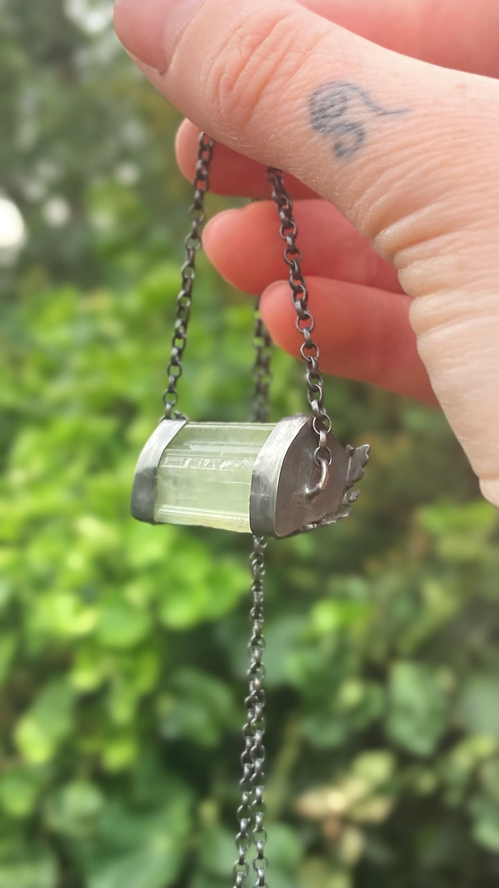 Heart of the Harvest ~ Handmade Sterling Silver Necklace with Green Beryl